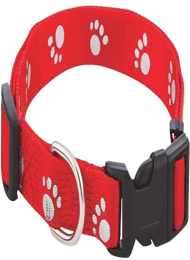 Pups&Pets Nylon Adjustable Collar Paw Print Cute Small Dogs & Puppy Collar for Mini Dogs & Cat Collar 15 MM Orange - Image 2